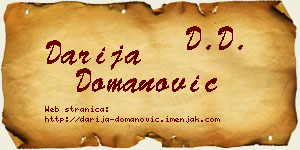 Darija Domanović vizit kartica